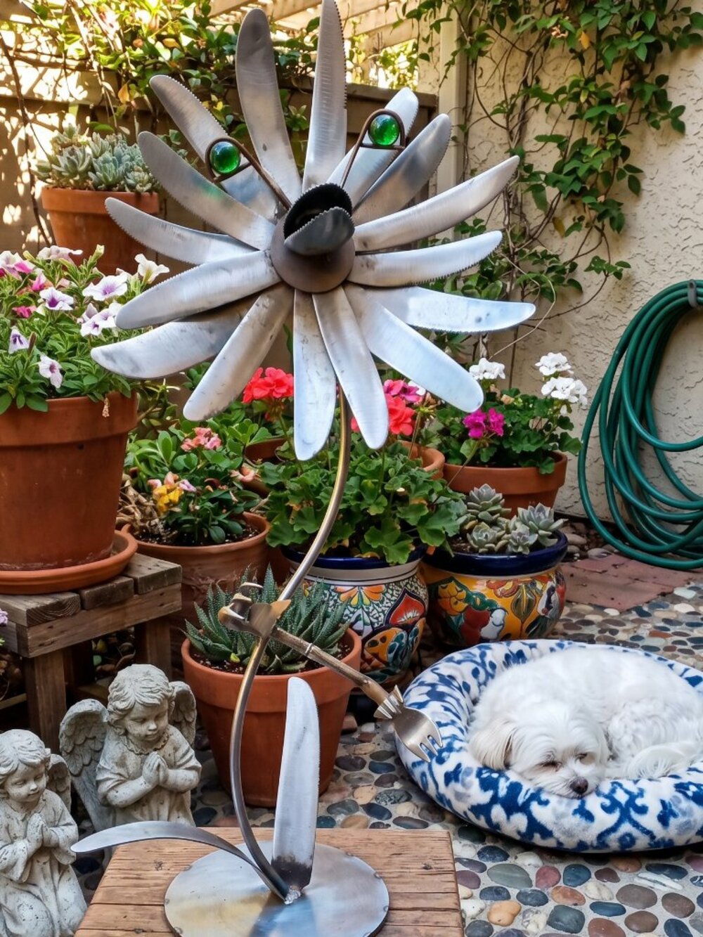 Feed Me Seymour! Handmade Metal Steel Flower Character Upcycled Sculpture Unique